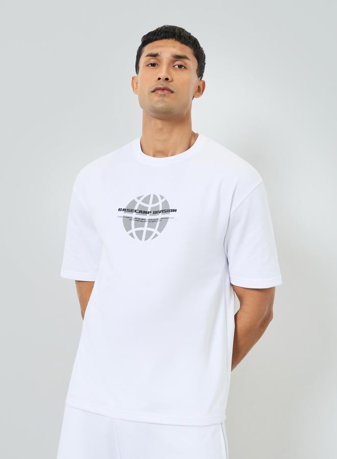 Styli Men White Graphic Print T-Shirt and Shorts Co-Ords - Image 2